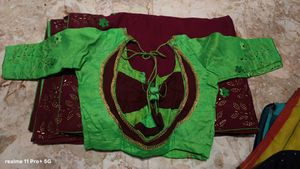 Maroon Embroidered Saree