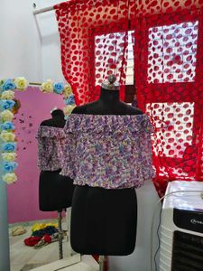 Floral Off-Shoulder Ruffle Top