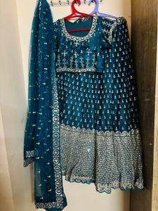 clearance Elegant Teal mirror work all over