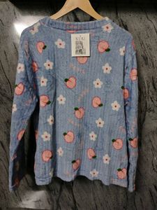 Cute Peach Print Cozy Top