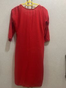 Red Chikankari Kurta
