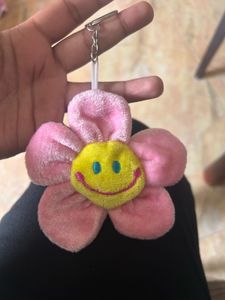Pink flower keychain
