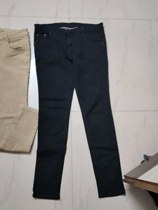one Beige  colour Denim Jeans two jean
