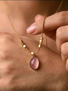 Elegant Pink Gemstone Pendant Necklace