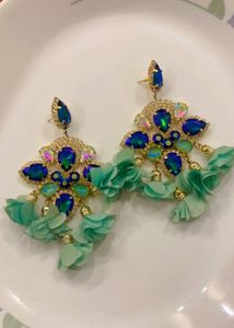 New Stunning Blue &amp; Mint Dangle Earrings