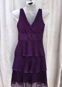 6307. Stunning Purple Tiered Dress