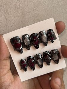 Gothic Coffin Press-On Nails💋baddie nail set😍🥵