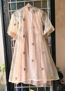 Very Amazing Frock With Net Shrug Set