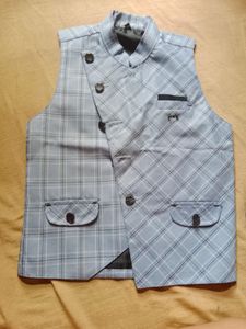 kid Plaid Nehru Jacket
