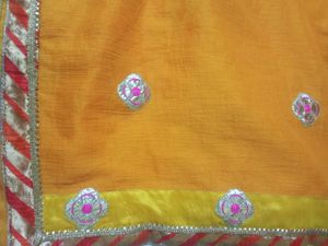 Embroidered Yellow Saree with blouse