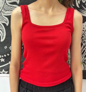 Ribbed Square Neck Tank Top