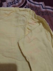 Yellow Kurta with Sequins and Lace