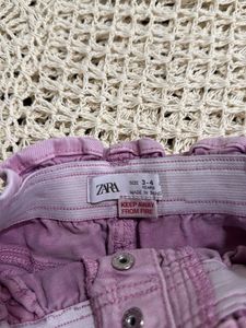 Lavender Denim Skirt with Smocked Waist
