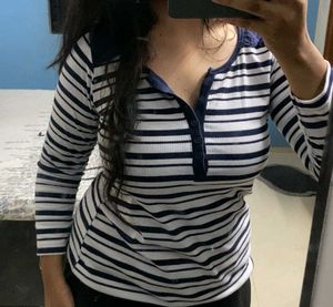 20s vibe Striped Long Sleeve Top