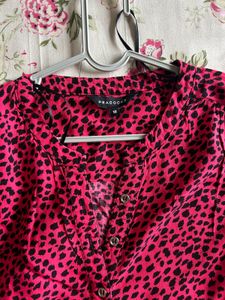 Vibrant Pink Animal Print Tunic Top