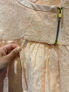 Peach Lace Dress - Size S