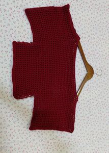 handmade !!! Maroon Crocheted Top