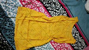 Yellow Sleeveless Kurti