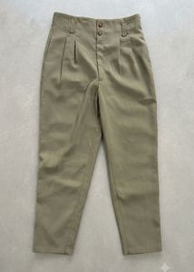 High-Waisted Pleated Trousers(Length-27/half)