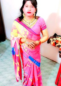 Vibrant Pink Saree with blause