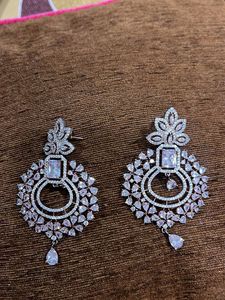 Sparkling CZ Statement Earrings( with free gift )