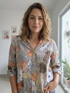 Women's Floral Print Button-Up Shirt