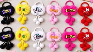 🎀 Pack of 10 Cute Fur Rubber Bands for Girls 🎀