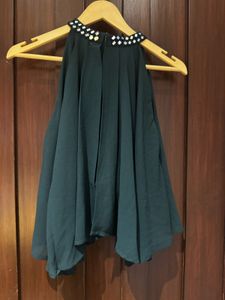 Stylish Embellished Neck Blouse