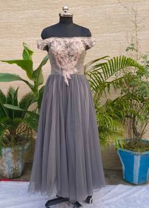 Elegant Off-Shoulder Lace Evening Gown