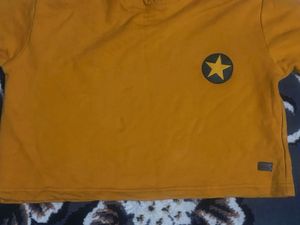 Mustard Hoodie with Star Detail