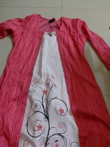 Pink & White Floral Kurta Set