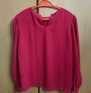 Vibrant Pink Long Sleeve Top