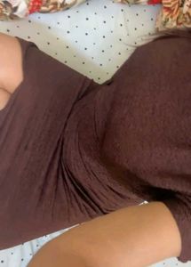 Chic Brown Textured Dress