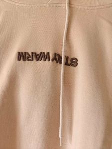 Beige Graphic Hoodie