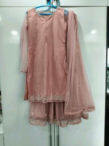 onion pink heavy garara suit