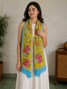 Vibrant Floral Print Dupatta