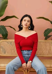 Chic Red Knit Top