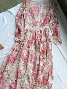 Floral Maxi Dress with Lace Trim