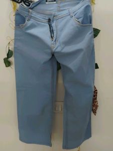 Light Blue Straight Leg Jeans