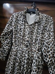 Zara Leopard Print Ruffle Dress
