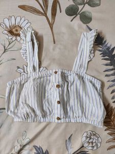 Striped Ruffle Crop Top