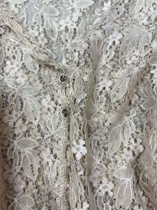 vintage lace button up top