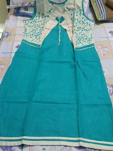 Beautiful Teal Kurta Set with Embellishments