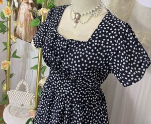 Chic Floral Flowy Black &amp; White Summer Dress