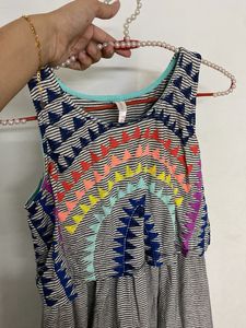 Girls Boho Rainbow Striped Dress