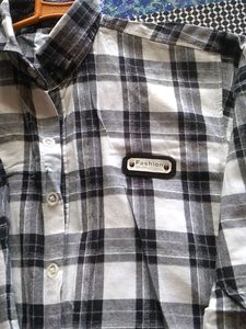 This Is  Cotton Black And White Chekerd Shirt From