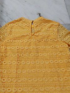 Yellow Lace Long Sleeve Top
