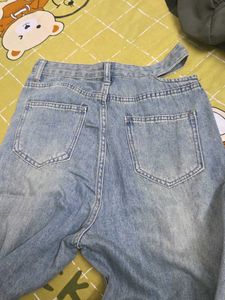 Distressed Light Wash Wide Leg Jeans
