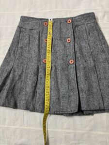 Korean Pleated Mini Skirt with front slit