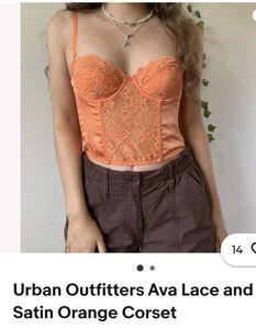 Orange Lace Corset Top